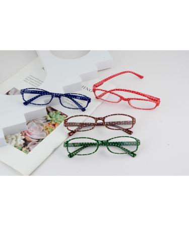 Eyekepper 4 Pack Ladies Fashion Reading Glasses - Stylish Polka Dot Readers +4.00 | Small Lens Designs for Women - Buy Online on GoSupps.com