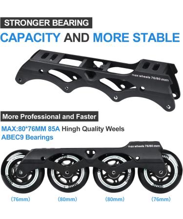 Adult Inline Skates for Street Urban- Black Men 9 /Women 9.5 - Beginner Outdoor Speed Skates - Buy Online on GoSupps.com