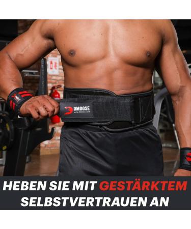 Dmoose Weight Lifting Belt - Self-Lock System for Men & Women | Fitness & Bodybuilding Belt - X-Large (110-119cm) - Ideal for Strength Training & CrossFit - Black - Buy Online on GoSupps.com