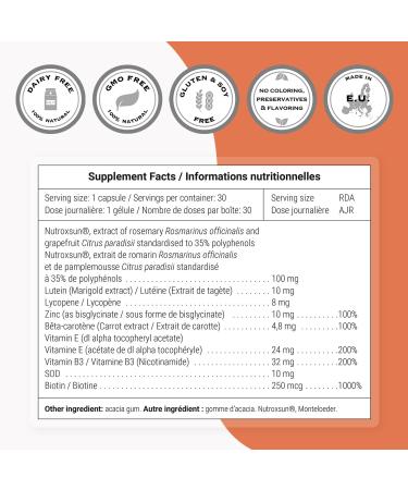 Supersmart Solar Prep Formula (Advanced Formula) - with Beta Carotene Biotin - Skin Supplement | Gluten Free & Vegetarian Friendly - 30 Capsules - Buy Online on GoSupps.com