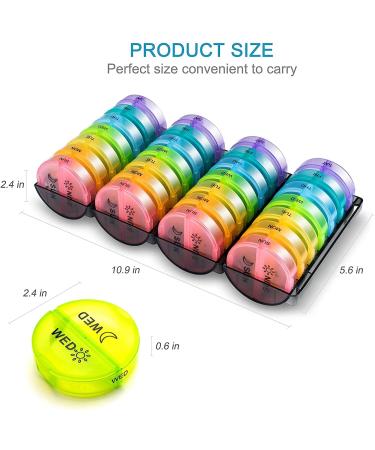 Monthly Pill Organizer 2x a Day, Large 4 Week Medication Dispenser for Vitamins & Supplements - Rainbow - Buy Online on GoSupps.com