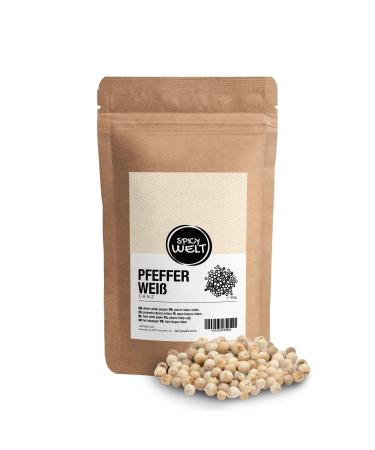 Spicy Welt Poivre Blanc Entier (100g) Grains de Poivre Blanc pour Moulin | Id al Poisson Volaille Sauce Cr me & B chamel | Saveur Fine & Assaisonnement Discret | 100% Naturel Sans Additifs
