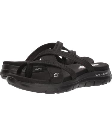 Skechers Flex Appeal 2.0 Start Up Sport Sandal - Unisex, Size 8, Black/Black - Buy Online on GoSupps.com