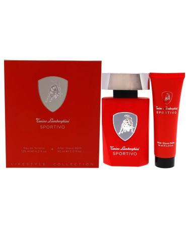 Tonino Lamborghini Lamborghini Sportivo 4.2oz EDT Spray 3.0oz After Shave Balm Men 2 Pc Gift Set