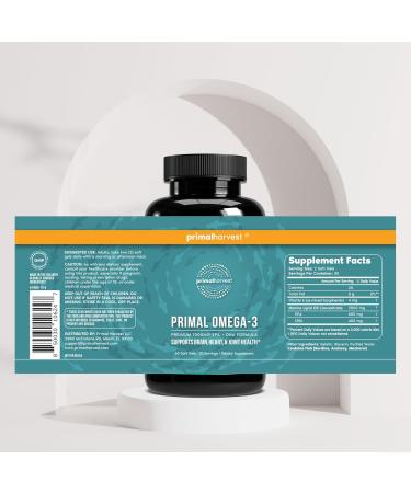 Primal Harvest Omega 3 Fish Oil Supplements 30 Servings Soft Gels Capsules w/ 1000mg EPA + DHA Supplements No Fishy Burps Non-GMO Omega 3 Fatty Acid 2 Pack 60 Count (Pack of 2) - Buy Online on GoSupps.com
