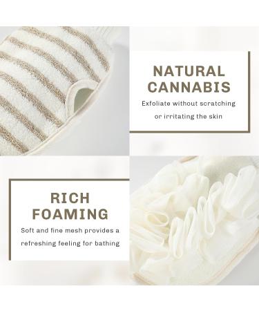 Exfoliating Mitt Body Scrubber Double-Sided Exfoliating Glove Linen Shower Gloves Dual Action Gentle Body Scrub Exfoliator for Skin Cleaning - Buy Online on GoSupps.com