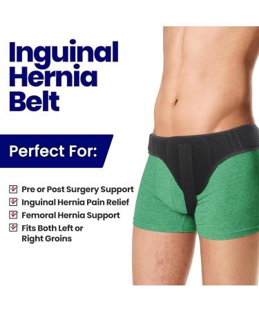 Inguinal Hernia Belt for Men & Women | Pain Relief & Support Brace | Universal Fit Comfortable Wear | Ideal for Recovery & Surgery - Buy Online on GoSupps.com