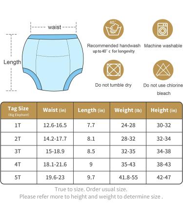 Big Elephant Baby Training Pants - Absorbent Potty Training Underwear for Toddler 5T - Blue Whale Design, 3 Pack - Buy Online on GoSupps.com