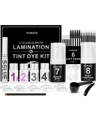 Brow Lamination and Tint Kit  4 in 1 Lash Lift and Tint Kit  Professional Eyebrow & Eyelash Perm Kit with Black Dye  Fuller & Thicker Brows Long-lasting for 6-8 Weeks  Suitable for Salon & Home Use