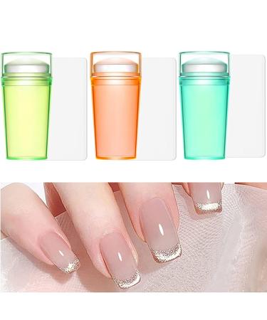 Niceneeded 6Pcs Bunte Nail Art Stamper Set - 3 Nail Stampers & 3 Schaber Heads for French Smile Line - Perfect Nail Art Stamping Tools - Buy Online on GoSupps.com