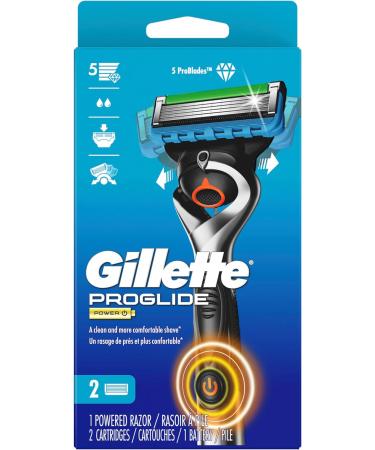 Gillette ProGlide Power Mens Razor Handle 2 Blade Refill 1 Battery - Buy Online on GoSupps.com