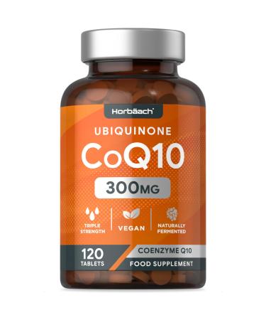 Coenzyme Q10 300mg | High Strength Ubiquinone CoQ10 Supplement | 120 Vegan Tablets | Supplement for Men & Women | by Horbaach - Buy Online on GoSupps.com