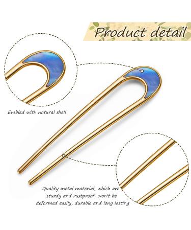 8 Metal U Shaped Hair Pins in Gold and Silver for Women and Girls - Hair Fork, French Hair Pin, Chignon Pins, Hair Chopsticks - Hair Accessories - Buy Online on GoSupps.com