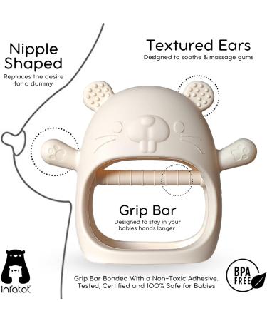 Infatot Chipmunk Teething Mitten - Silicone Baby Teether Glove for Teething Relief | Prevents Finger Sucking | CM Cream - Buy Online on GoSupps.com