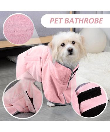 1 Piece Absorbent Pet Bathrobe - Quick Drying Towel for Dogs & Cats | Pink Swim Towel - Buy Online on GoSupps.com