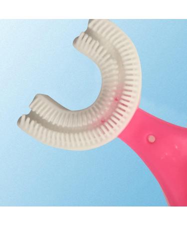2Pcs Kids U- Shaped Toothbrush Manual Toothbrush Oral Cleaning Tools for Children Training Teeth Cleaning Whole Mouth Toothbrush 360 Oral Teeth Cleaning Design for Toddlers and Children (Pink) - Buy Online on GoSupps.com