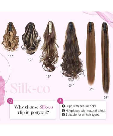 Silk-co 11 Short Curly Ponytail Extension - Bleach Blonde Hair Extension Clip in Ponytail - Classic Natural Hair - 11 Inch - Buy Online on GoSupps.com