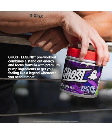 Ghost Legend V2 Pre-Workout | Caffeine L-Citrulline & Beta Alanine Blend for Pump Energy & Focus | Sugar-Free Pre-Workout | 50 Servings 400G (Grape) - Buy Online on GoSupps.com