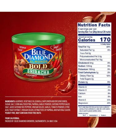 Blue Diamond Almonds Sriracha 6 Ounce by Blue Diamond Almonds - Buy Online on GoSupps.com