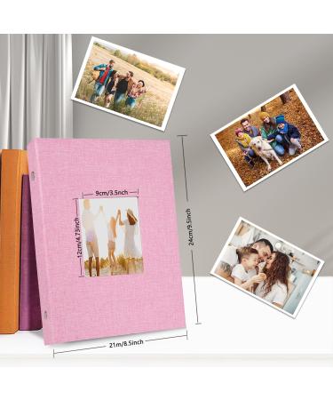 Miaikoe 6x4 Photo Album - 300 Pockets Large Capacity Linen Album for Family Wedding- Holds 300 Horizontal 10x15cm Photos - Pink - Buy Online on GoSupps.com