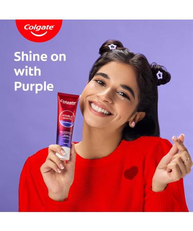 Colgate Visible White Purple Toothpaste for Whitening Enamel-Safe Daily Use Paste (100g+20g/ 3.5oz+0.7oz) 4 Ounce (Pack of 1) - Buy Online on GoSupps.com