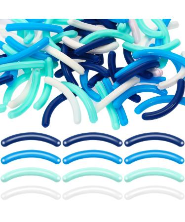 80 Pieces Eyelash Curler Refills Pads Soft Curler Replacement Refills Pads for Universal Eyelash Curler (White Aqua Blue Blue Dark Blue)