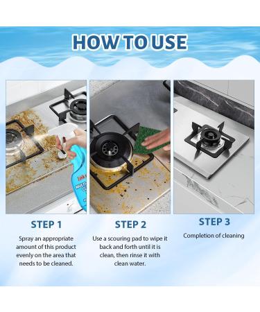 Splash Spray Tablets & Spray Bottle Splash Foam Spray Oven Cleaner Splash Foam Spray Splash Spray All Purpose Cleaner for Kitchens Countertops Ovens (3PCS) - Buy Online on GoSupps.com