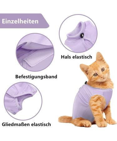 Voarge Recovery Suit for Cats & Dogs | Post-Op Anti-Licking & Trimming | Purple (M) | Comfortable Recovery Wear - Buy Online on GoSupps.com