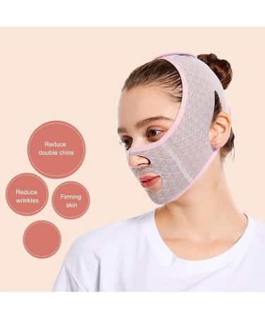 Agatige Reusable V Line Mask Facial Slimming Strap Adjustable Portable V Line Lifting Face-belt Chin Strap Wrinkle Removal Face Skin Tightening Bandage for Women and Men - Buy Online on GoSupps.com