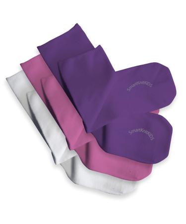 SmartKnitKIDS Seamless Sensitivity Socks 12 Pack - Made in USA Small Pink Purple White
