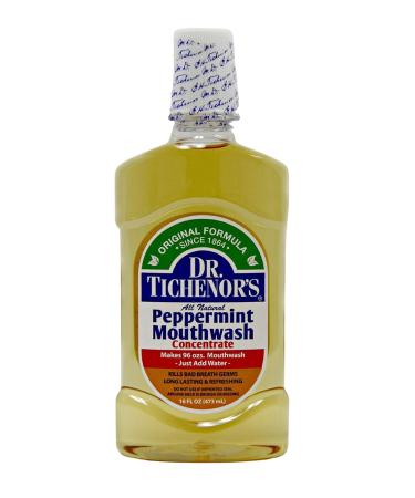 Dr. Tichenor's All Natural Peppermint Mouthwash 16 oz - Pack of 2 - Buy Online on GoSupps.com