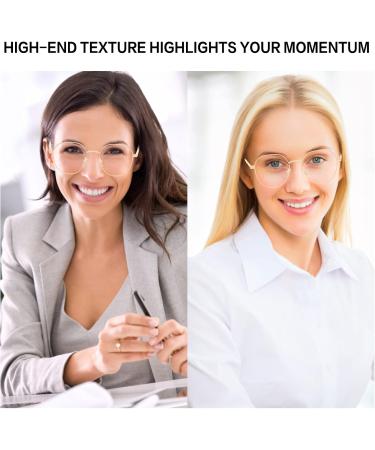 Shop KaeoISFU Retro Oval Metal Frame Reading Glasses for Men & Women - Stylish Blue Light Filter Computer Glasses - 1.0 Diopters - Buy Online on GoSupps.com