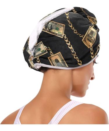 Money Dollar Bills Hair Towel 2 Pack - Super Absorbent Quick Dry Hair Turbans for Women & Girls - Buy Online on GoSupps.com