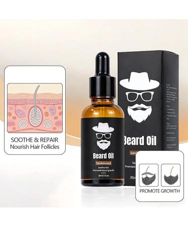  YSTJKD Men's Beard Oil Beard Growth Serum 30ml for daily beard care stimulates beard mustache and hair growth wood essential oil - Buy Online on GoSupps.com