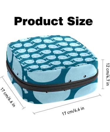 Shop Portable Women's Binding-Storage Bags | Menstrual Cup Pocket & Pads for Teens - Cute Blue Whales Design - Buy Online on GoSupps.com