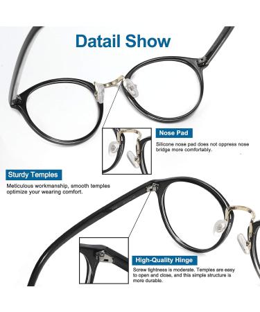 Cyxus Blue Light Filter Glasses for Women - Round Retro Frame Anti-Harmful Blue Light 8065 Black - Buy Online on GoSupps.com