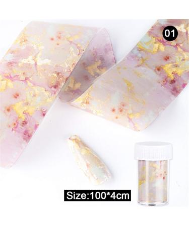 Gradient Starry Sky Nail Foil Marble Sexy Leopard Nail Glue Transfer Sticker Holographic Nail Stripe Gel Slider Manicure SA1575 Claral Color Shining - Buy Online on GoSupps.com