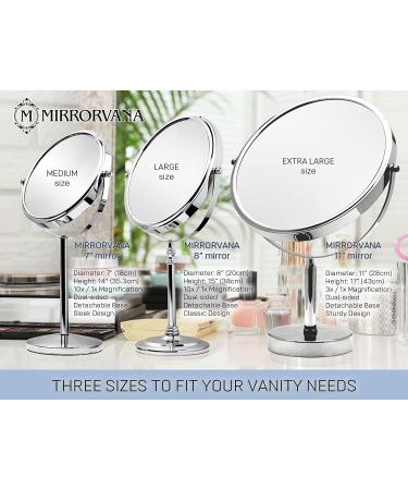 XXLarge 3X Weak Magnifying Mirror with Stand for Desk and Table - Double Sided 3X/1X Magnification - 17 Tall, 11 Wide - Perfect for Retail Stores and Makeup Vanity - Buy Online on GoSupps.com