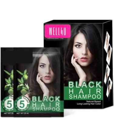 WELL4U - Black Hair Shampoo - Shampoo for Gray Hair - Is your natural hair color black Do you want to get your dark hair color back  - Buy Online on GoSupps.com