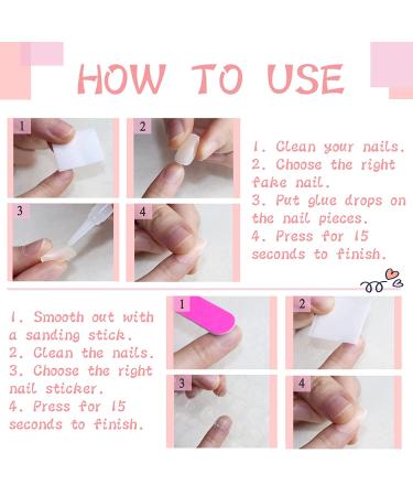 IMSOHOT Gradient Pink Extra Long Square Press on Nails - Nude False Acrylic Glue on Nails for Women and Girls | DIY C-001 - Buy Online on GoSupps.com