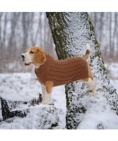 Hjumarayan Soft & Warm Dog Sweater for Medium-Sized Dogs Reversible Knit Sweater for Yorkshire & French Bulldogs (Brown Size L) - Buy Online on GoSupps.com