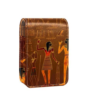 Travel Lipstick Organizer Case Lipstick Case Portable Makeup Bag With Mirror Ancient Egyptian Style M937s4luad