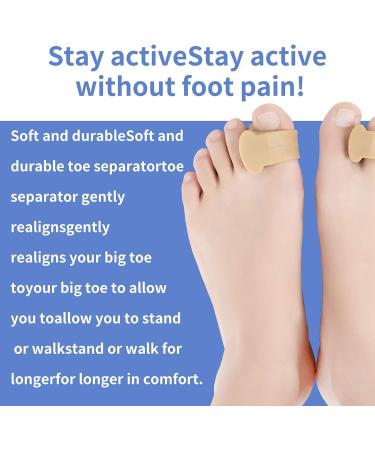 Pack of 8 Gel Toe Separators - Toe Spacers for Overlapping Toes, Crooked Toe Correction, Bunions, Hallux Valgus - Beige - Buy Online on GoSupps.com