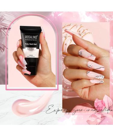 Rosalind Poly Nail Gel - 2PCs Pink Acrylic Nail Extension Gel Set (60ml) for DIY Nail Design | Quick Builder Polish - Buy Online on GoSupps.com