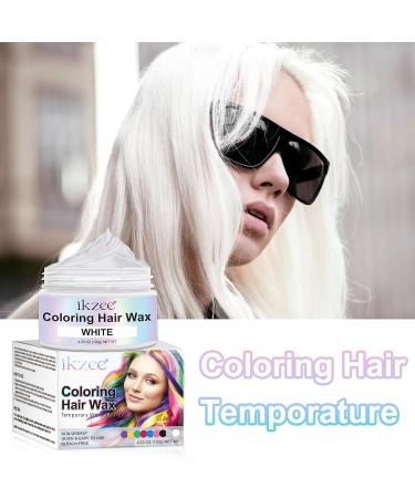  Zoxpm Washable Hair Dye 220g Temporary Hair Dye Hair Wax Color Washable Hair Color Wax for Men and Women Party Festival Cosplay Halloween (White 120g) - Buy Online on GoSupps.com
