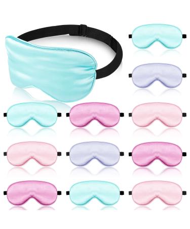24 Pack Silk Eye Mask for Kids Smooth Soft Multicolor Blindfold with Adjustable Strap Lightweight Eye Cover Children Sleeping Mask for Kids Eye Sleep Shade Cover for Sleeping Travel (Fresh Colors)
