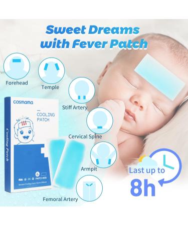 COSMAMA Cooling Patch 6 Packs for Fever, Migraine & Headache Relief - Skin-Friendly Cooling Patches to Soothe and Reduce Fever in Adults and Babies - Buy Online on GoSupps.com
