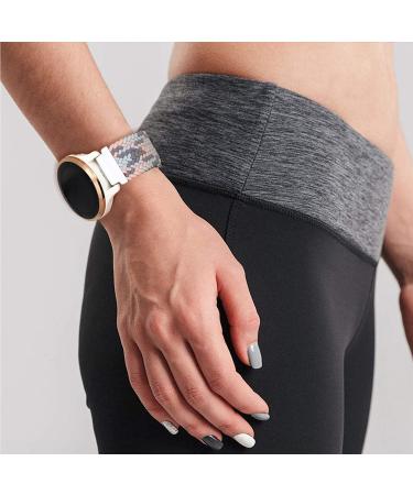 Abanen for Garmin Venu Sq / Venu 2 Plus / Vivoactive 3 Braided Loop Watch Bands  20mm Elastic Soft Stretchy Nylon Wristband Strap with Adjustable Clasp for Garmin Vivomove 3 Approach S40 Grey Pink - Buy Online on GoSupps.com