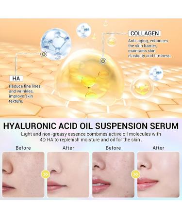 4D Hyaluronic Acid Serum with Collagen Oil Suspension Serums for Barrier Repair Facial Firming & Moisturizing Anti Aging Serum for Balance Oil & Water 30 Pcs Single-Use Vial for Sensitive Skin - Buy Online on GoSupps.com