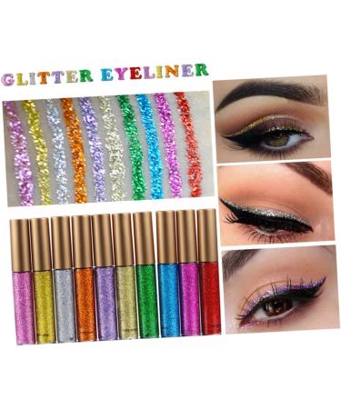 Beavorty Liquid Eyeliner 10pcs Liquid Eye Shadow Glitter Liner for Eyes Shiny Eyeshadow Eyeliner Colorful Liquid Eyeshadow - Buy Online on GoSupps.com